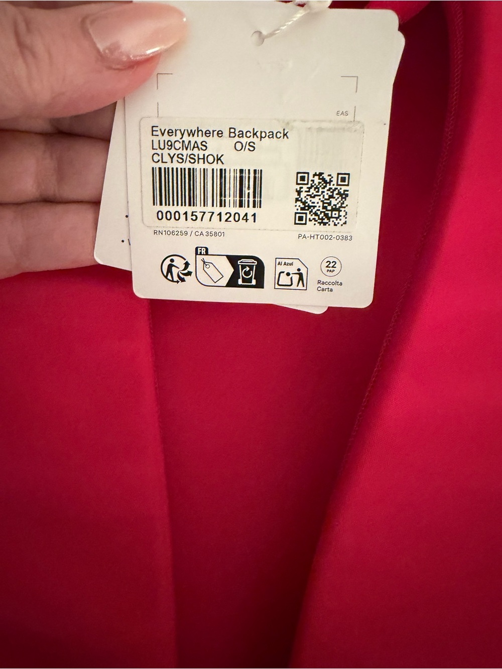 Lululemon NWT Everywhere Backpack 22L Pink Water Repellent - Picture 14 of 15